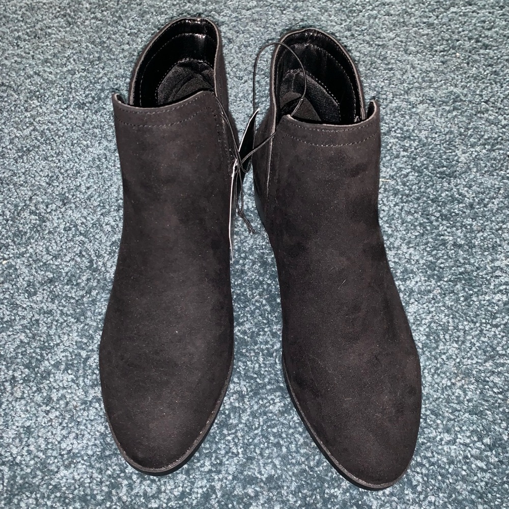 Black suede booties
